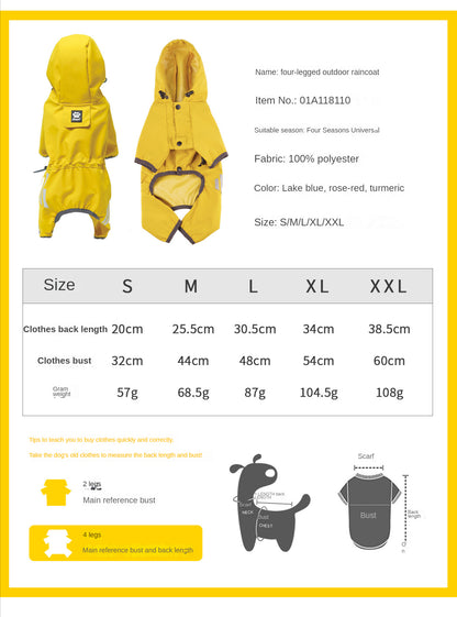Small Dog Raincoat - Full Body Waterproof with Tow Holes!